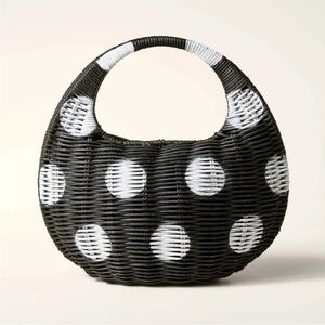 Polka Dot Wicker Crescent Bag - kate spade new york Black/White